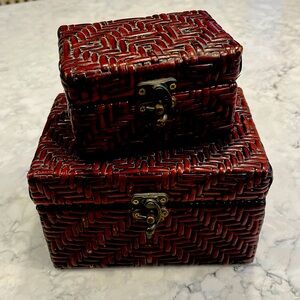 Wooden wood box set, vintage